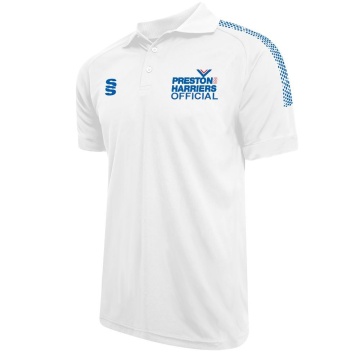 PRESTON HARRIERS OFFICIAL Dual Solid Colour Polo : White