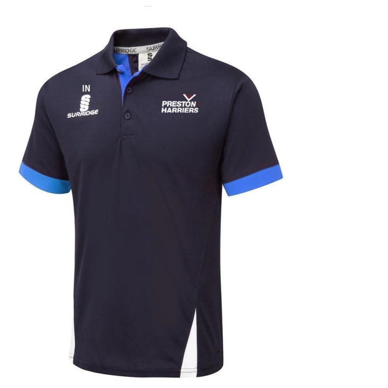 PRESTON HARRIERS Women's Blade Polo Shirt : Navy / Royal / White