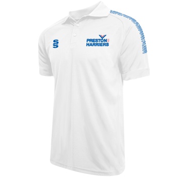 PRESTON HARRIERS OFFICIAL Youth's Dual Solid Colour Polo : White